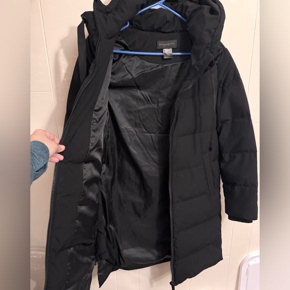 Donna Karan New York Women’s Black Down Hooded Puffer Parka Jacket XS Designer - Picture 13 of 13